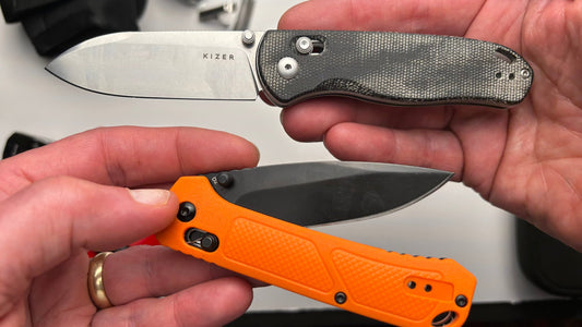 Kizer "Drop Bear" & Broken Walmart Ozark Trail Knife Compared