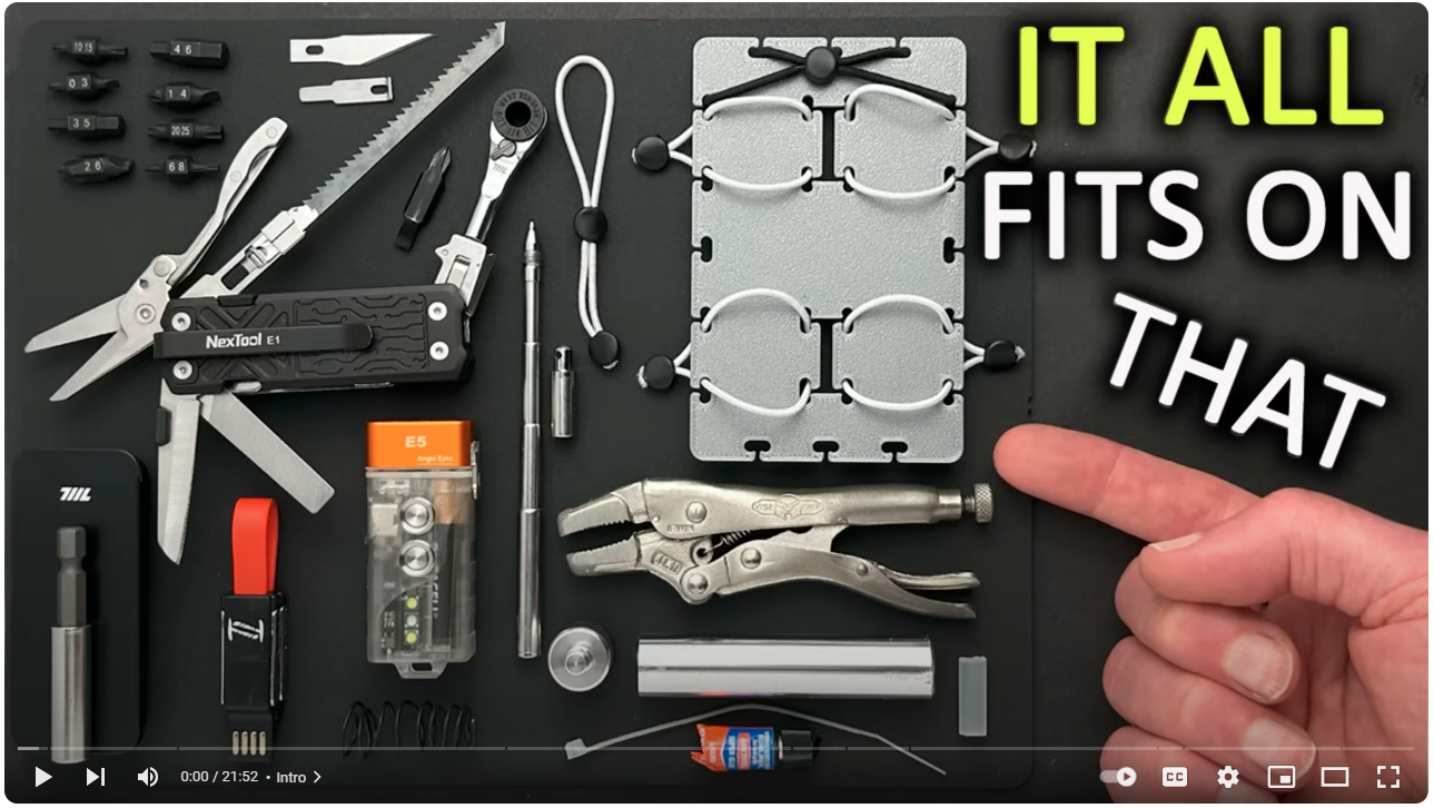 One Pocket Rack™ EDC Organizer with Center Anchors - Tools and Elastic ...